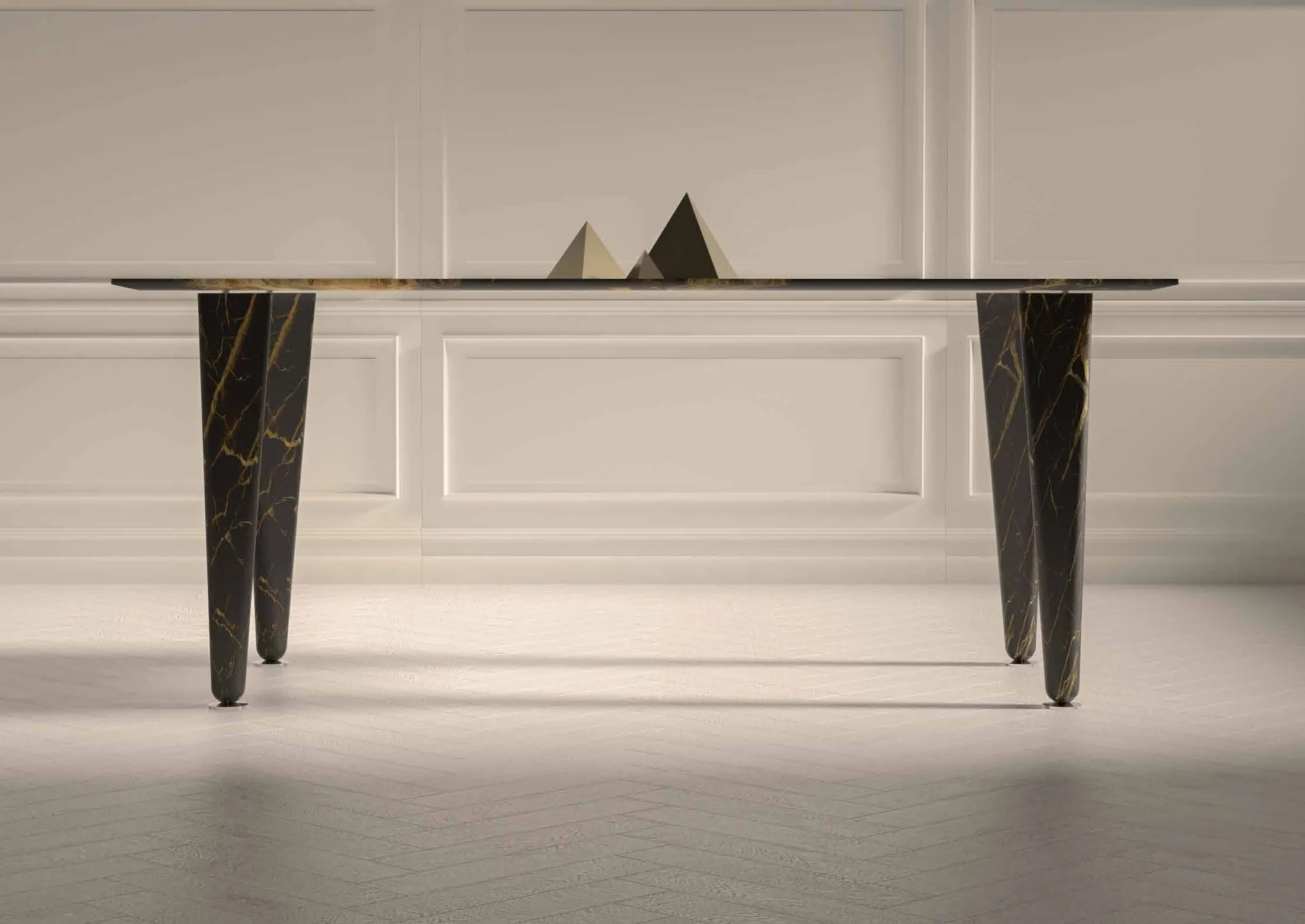 Tavolo Aphrodite in marmo Marquina nero