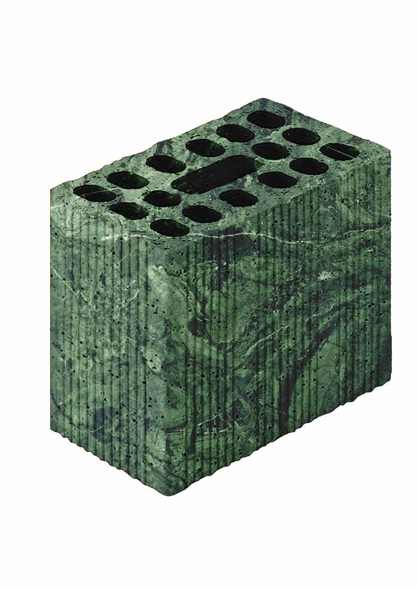 Mattone in marmo verde con fori in alfabeto Braille