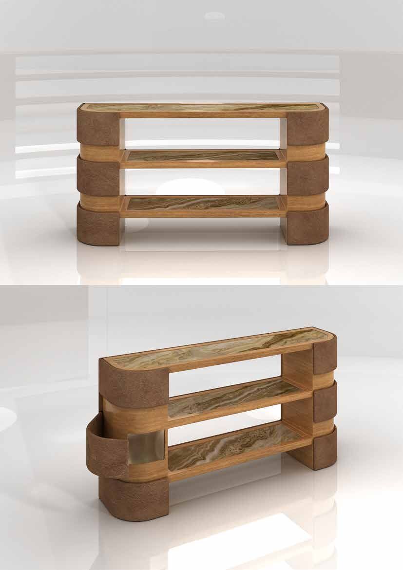 Madia Prati in legno, pelle e onice