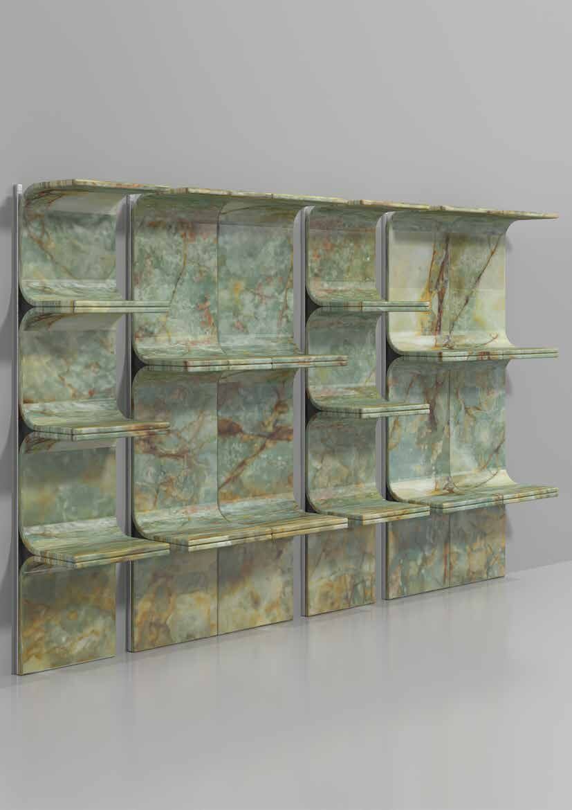 Libreria Regola Materia in onice verde